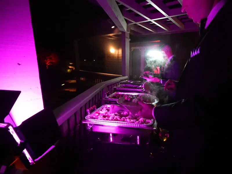 Evening chafing buffet running for a Sunnyvale company party