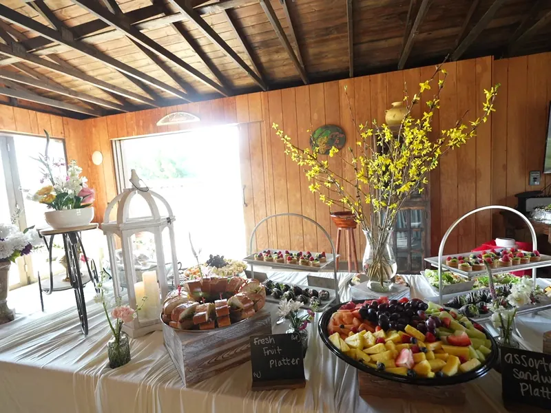 Fruit and cheese display arranged for a Los Altos shower