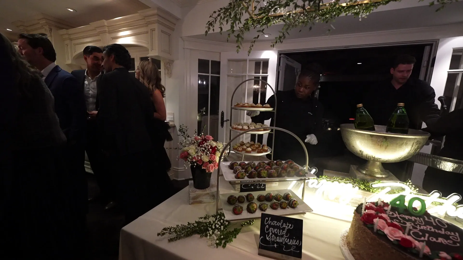 Tiered dessert display styled for a Menlo Park reception
